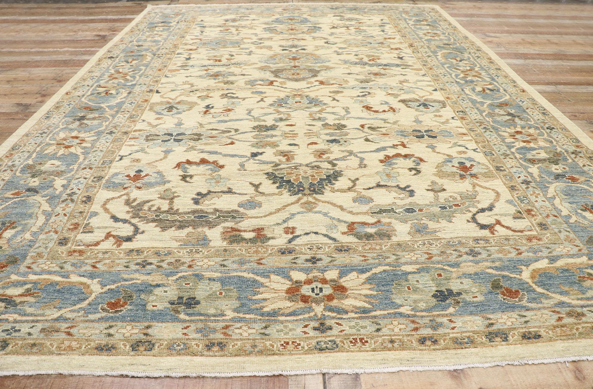 New Contemporary Persian Sultanabad Rug with Modern Transitional Style For Sale 1