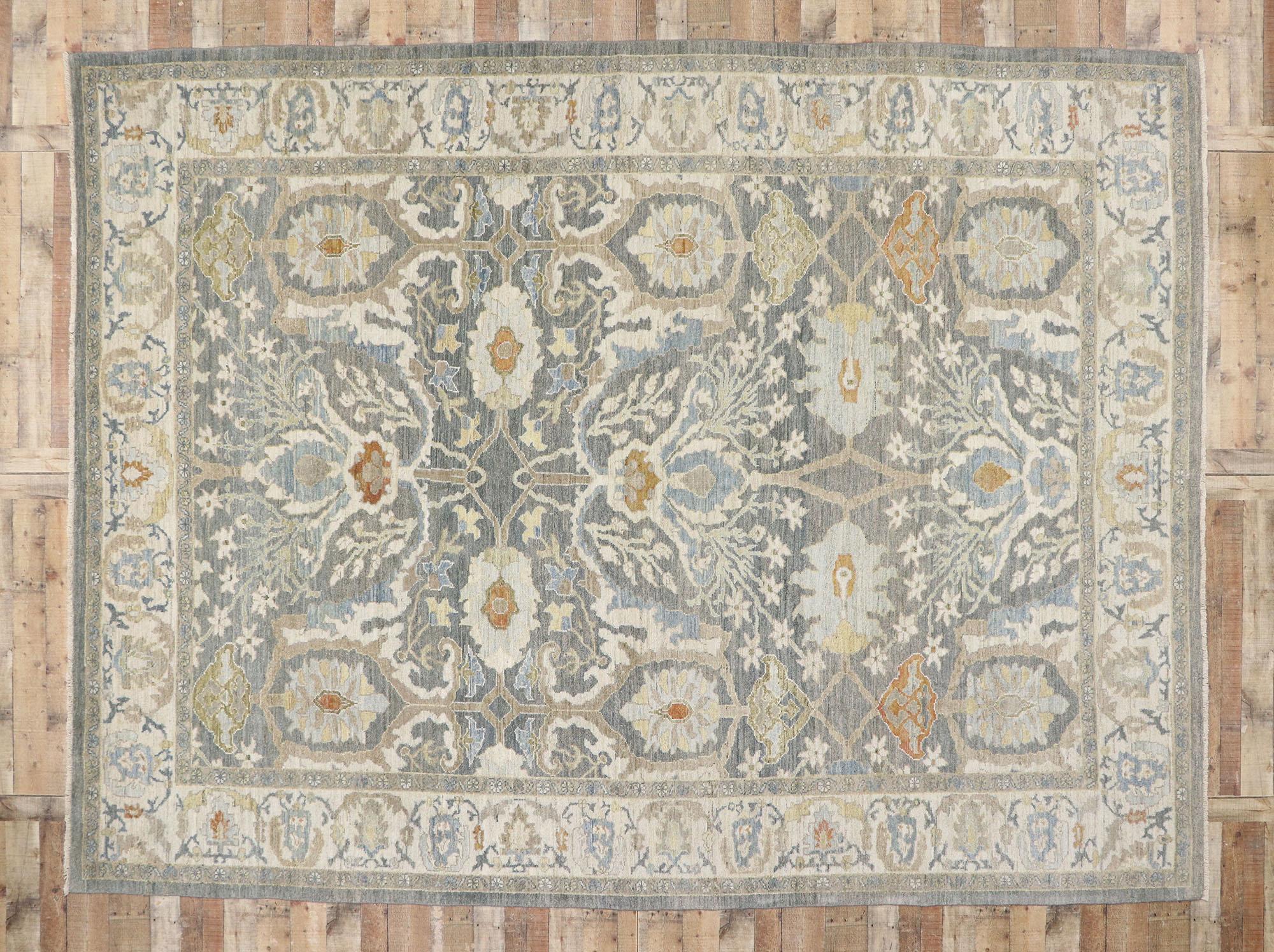 New Contemporary Persian Sultanabad Rug with Modern Transitional Style 2