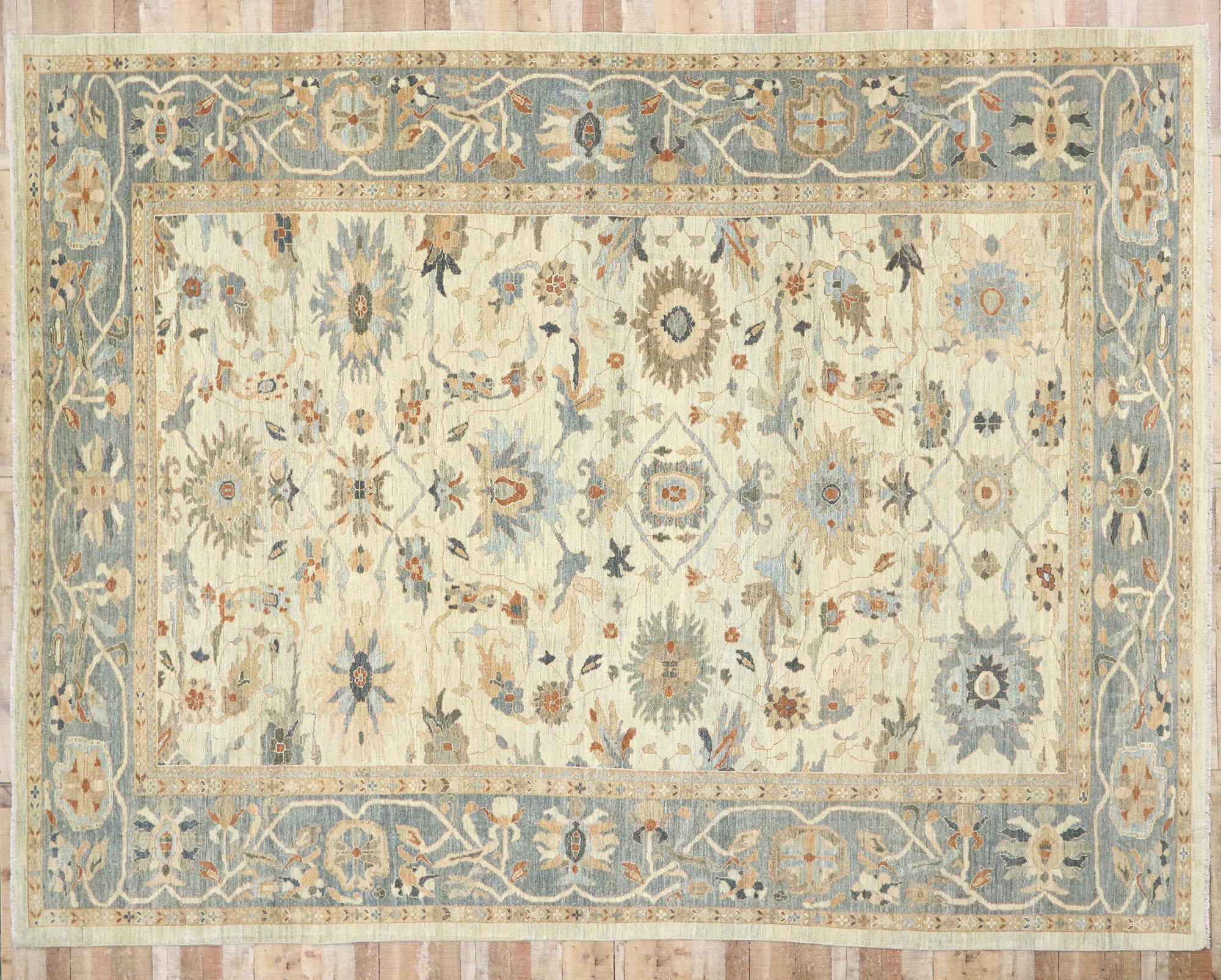 New Contemporary Persian Sultanabad Rug with Modern Transitional Style im Angebot 1
