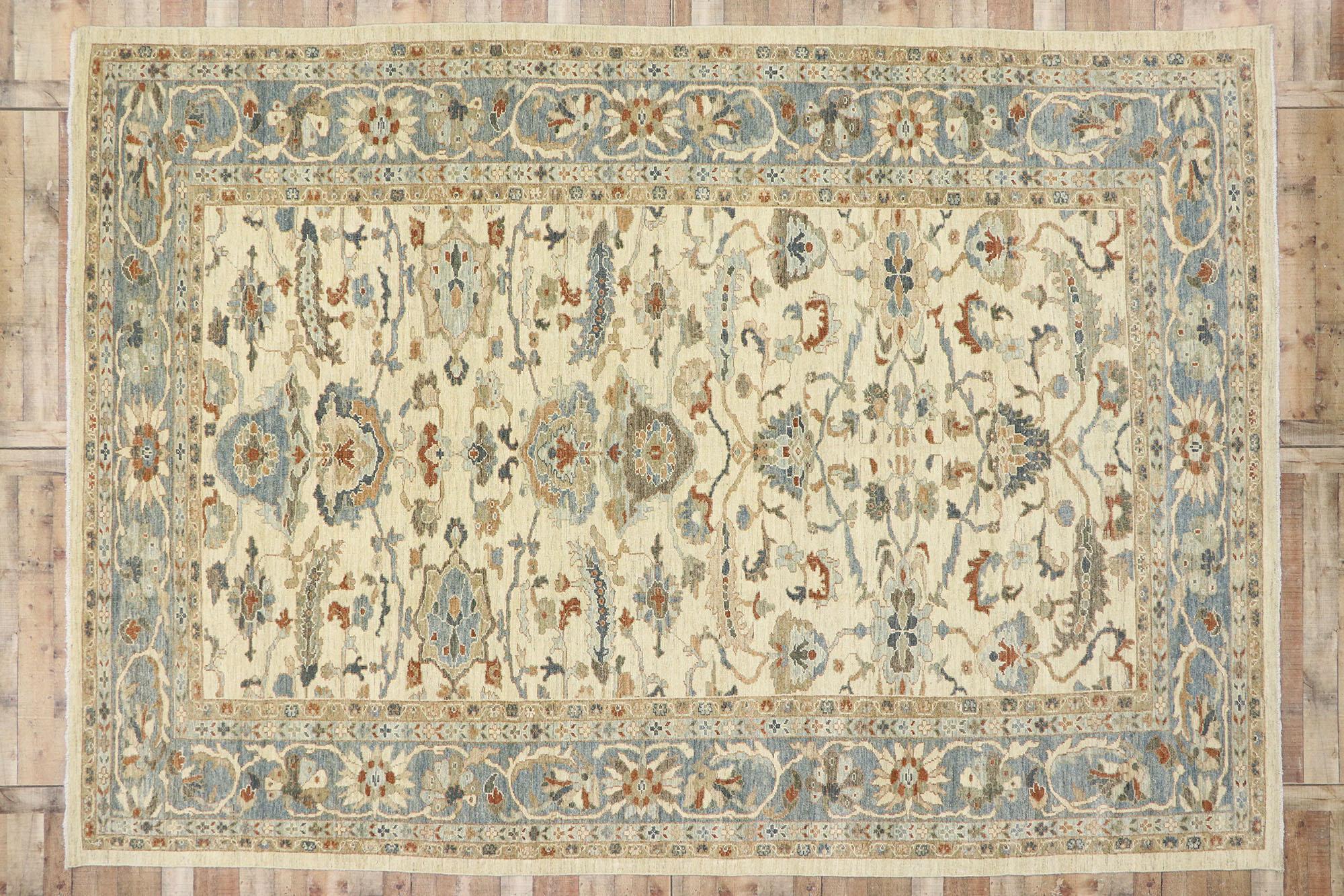 New Contemporary Persian Sultanabad Rug with Modern Transitional Style For Sale 2
