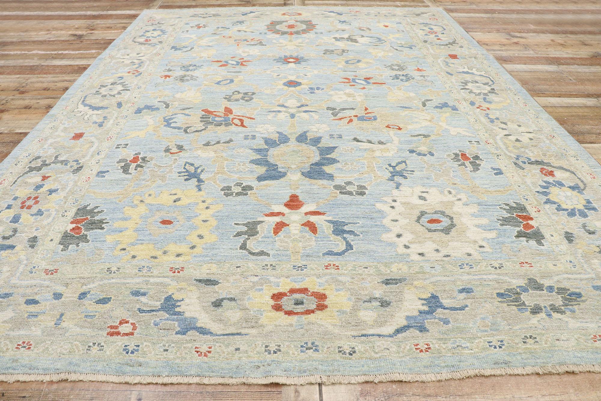 Turkish Persian Sultanabad Rug, Biophilic Design Meets Contemporary Elegance For Sale 1