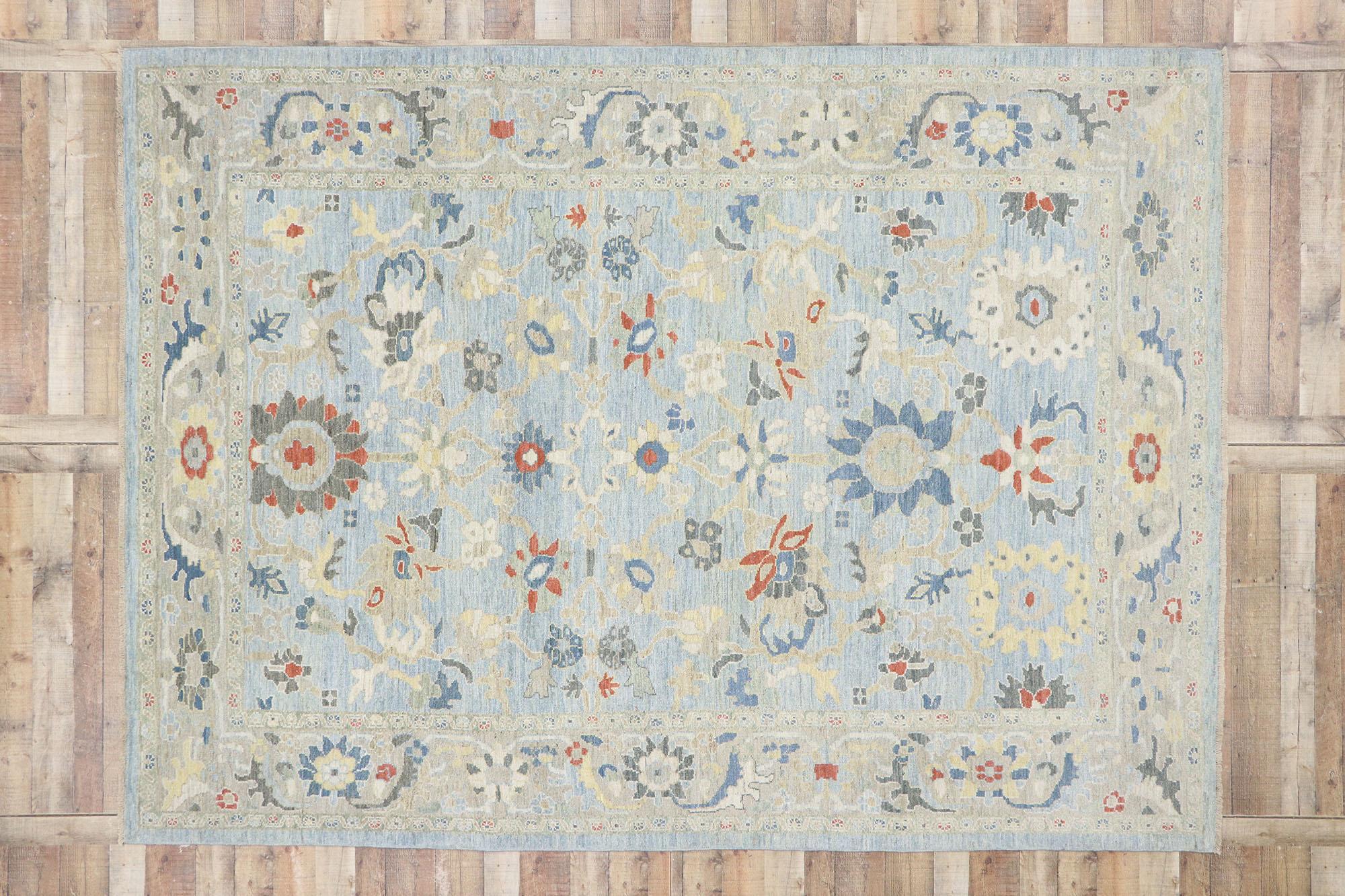 Turkish Persian Sultanabad Rug, Biophilic Design Meets Contemporary Elegance For Sale 2