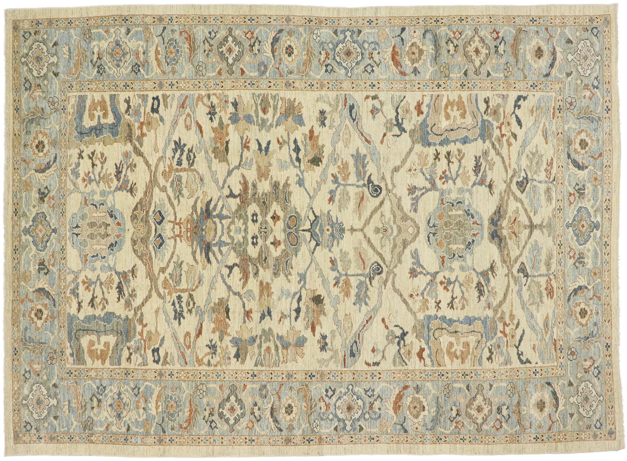 New Contemporary Persian Sultanabad Rug with Transitional Modern Style For Sale 3