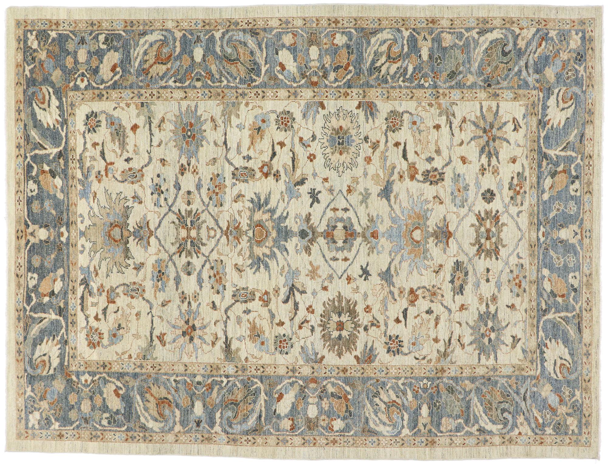 New Contemporary Persian Sultanabad Rug with Transitional Modern Style For Sale 3