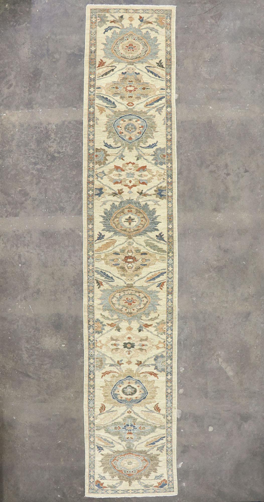 New Contemporary Persian Sultanabad Runner with Modern Transitional Style For Sale 2