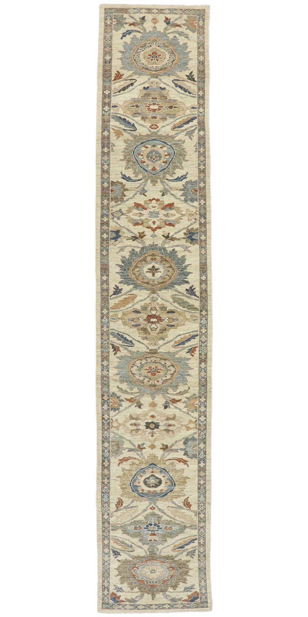 New Contemporary Persian Sultanabad Runner with Modern Transitional Style For Sale 3