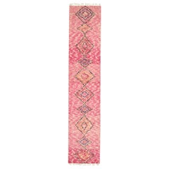 New Contemporary Pink Moroccan Runner with Southwest Desert Boho Chic Style