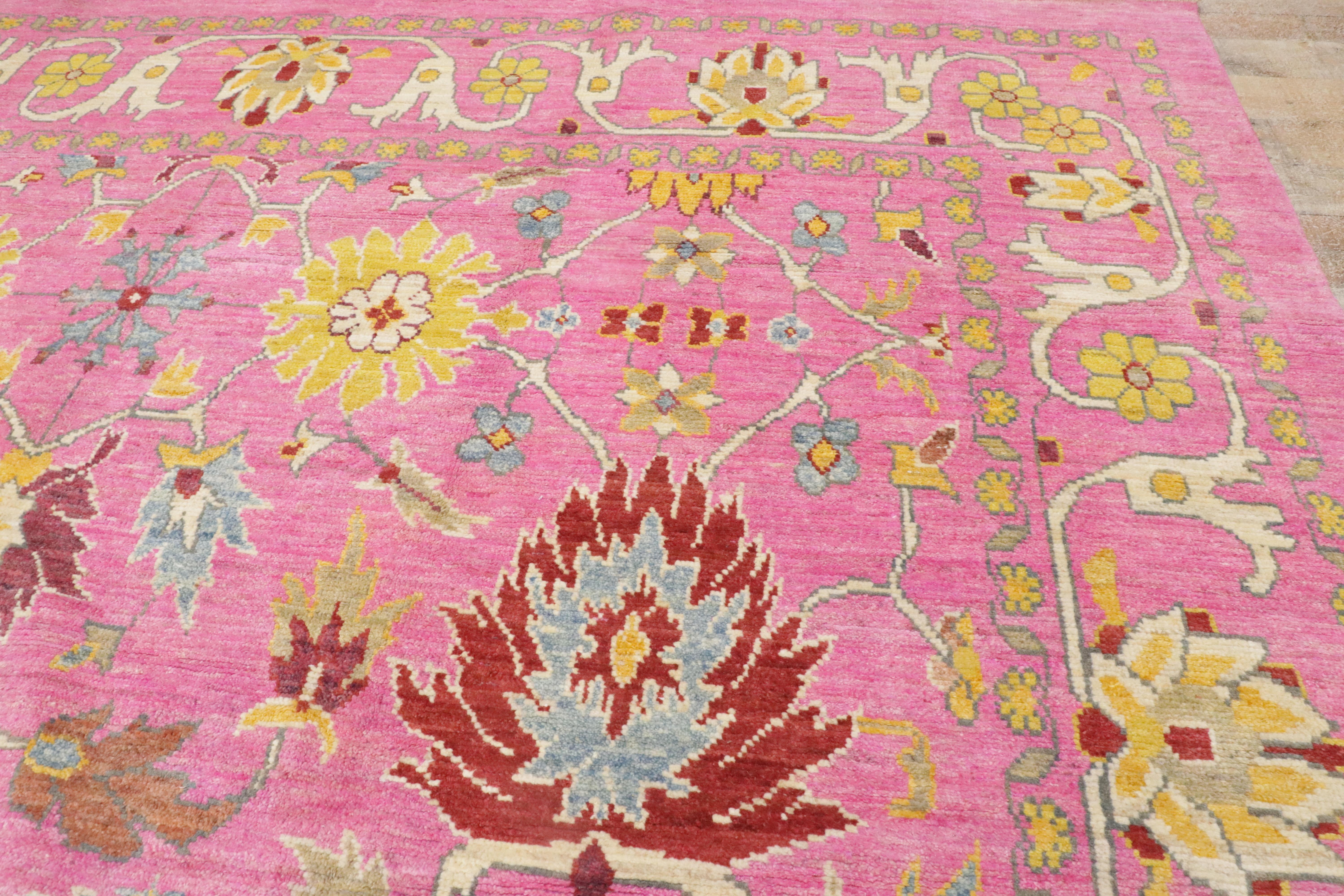 New Contemporary Colorful Turkish Oushak Carpet with Modern Style For Sale 5