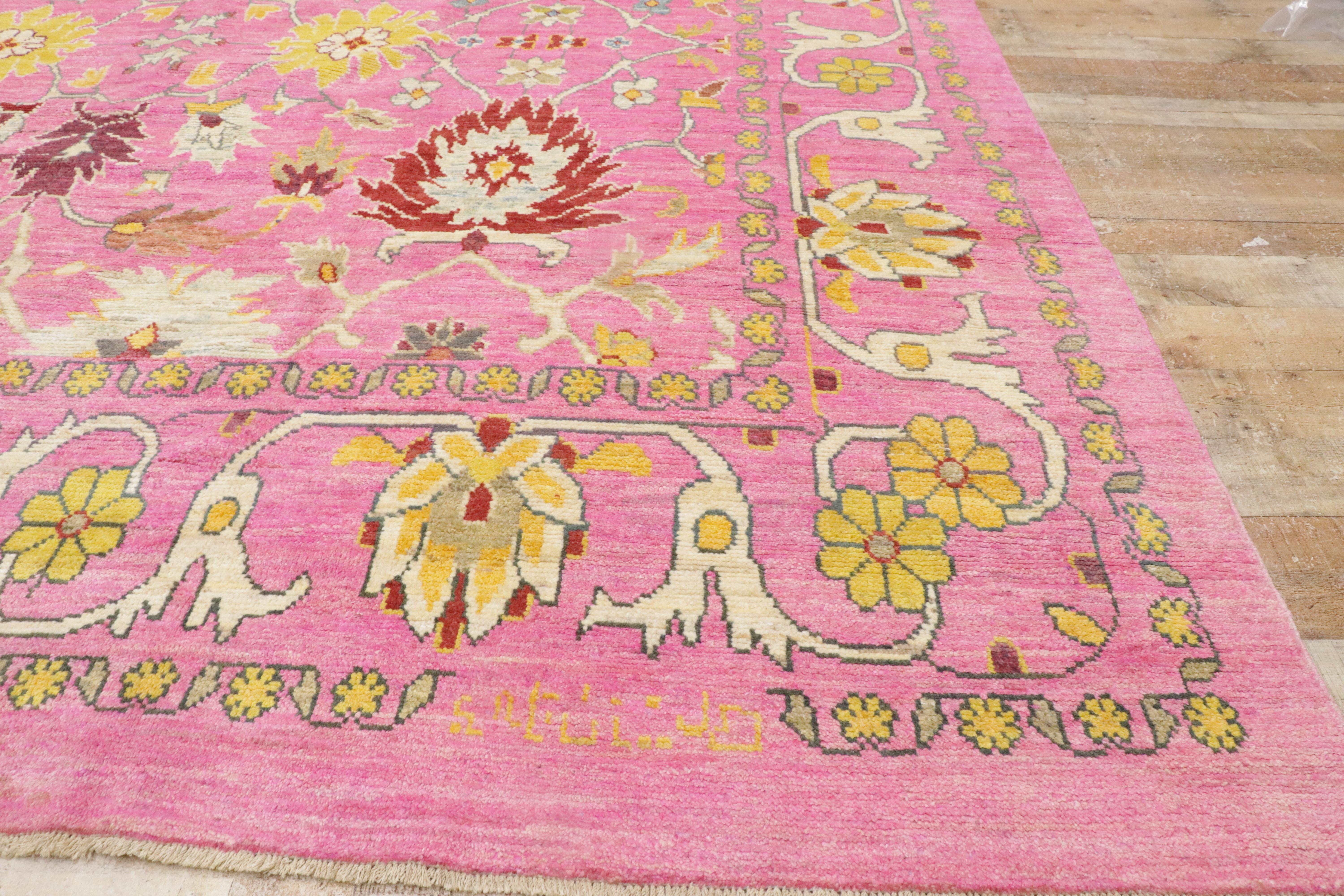 New Contemporary Colorful Turkish Oushak Carpet with Modern Style For Sale 6