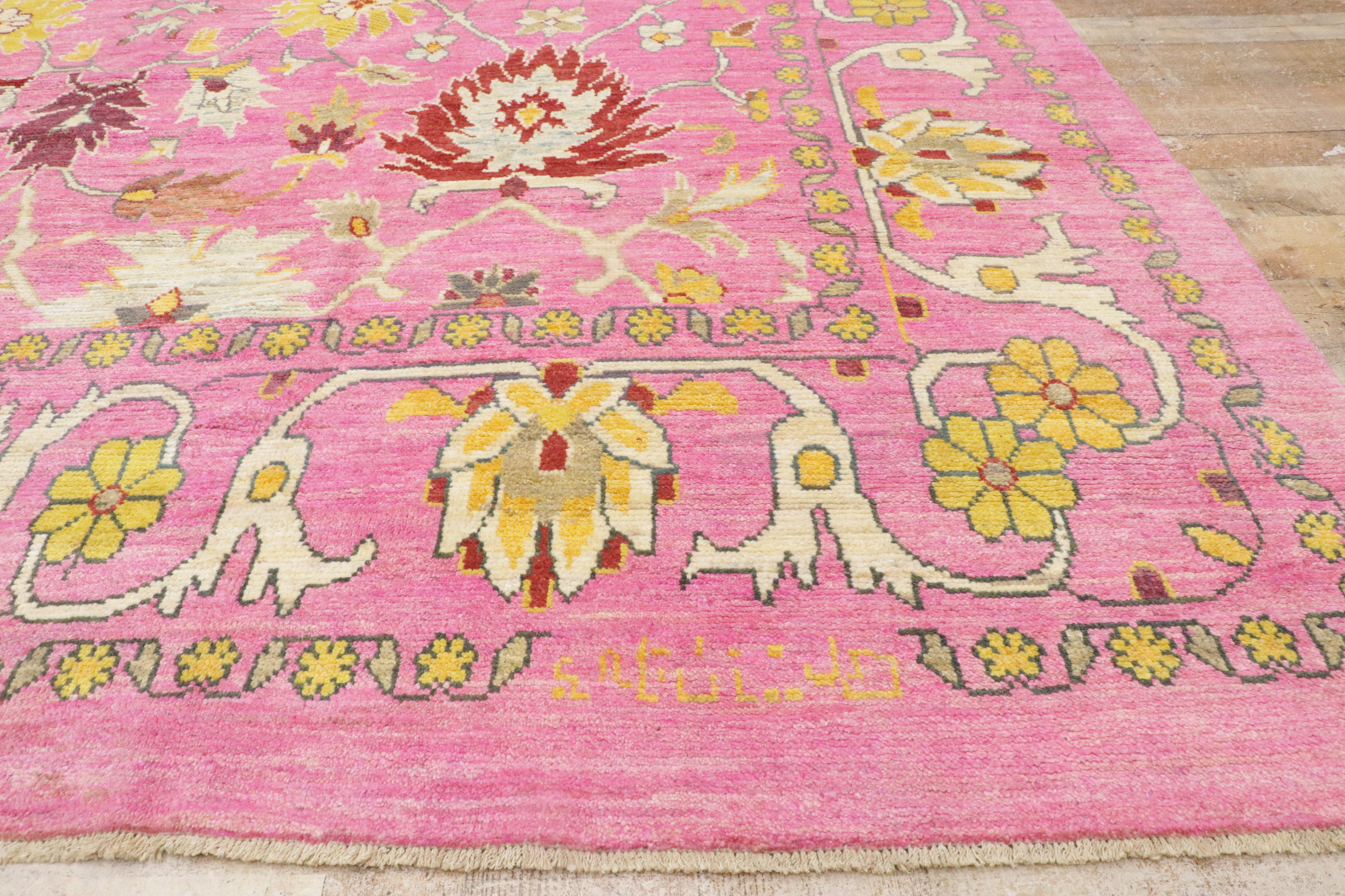 New Contemporary Colorful Turkish Oushak Carpet with Modern Style For Sale 7