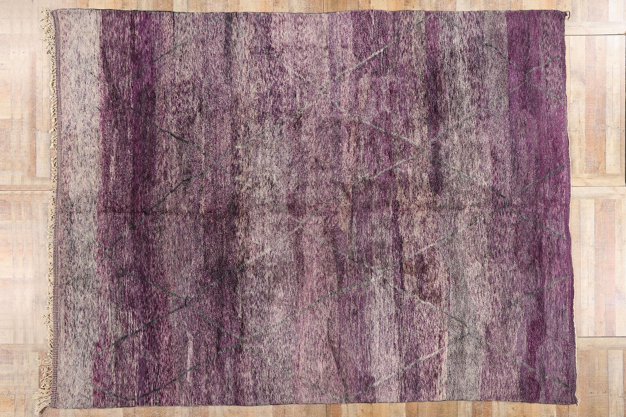 Nuovo Tappeto marocchino berbero Beni Mrirt viola contemporaneo, 10'04 x 13'07 in vendita 2