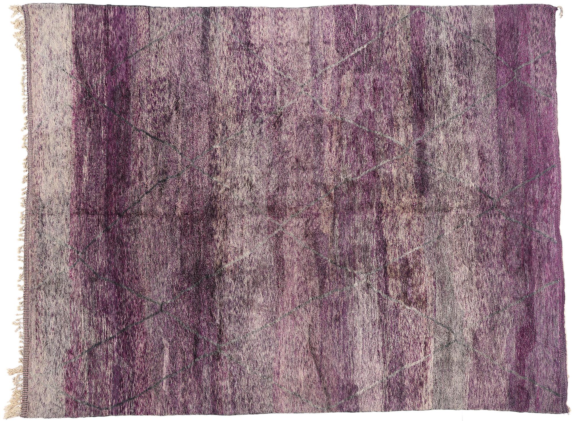 Nuovo Tappeto marocchino berbero Beni Mrirt viola contemporaneo, 10'04 x 13'07 in vendita 3