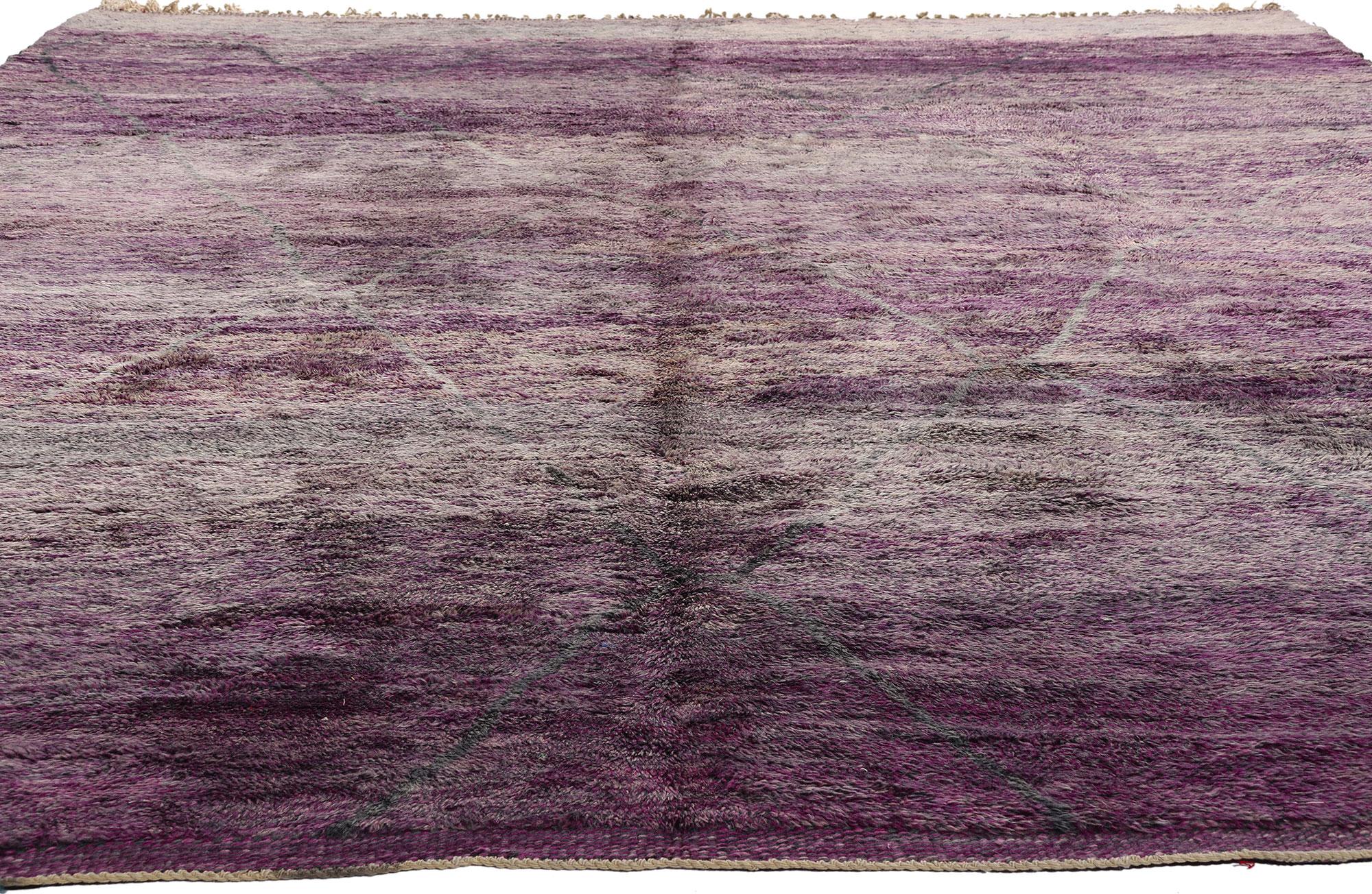 Marocchino Nuovo Tappeto marocchino berbero Beni Mrirt viola contemporaneo, 10'04 x 13'07 in vendita