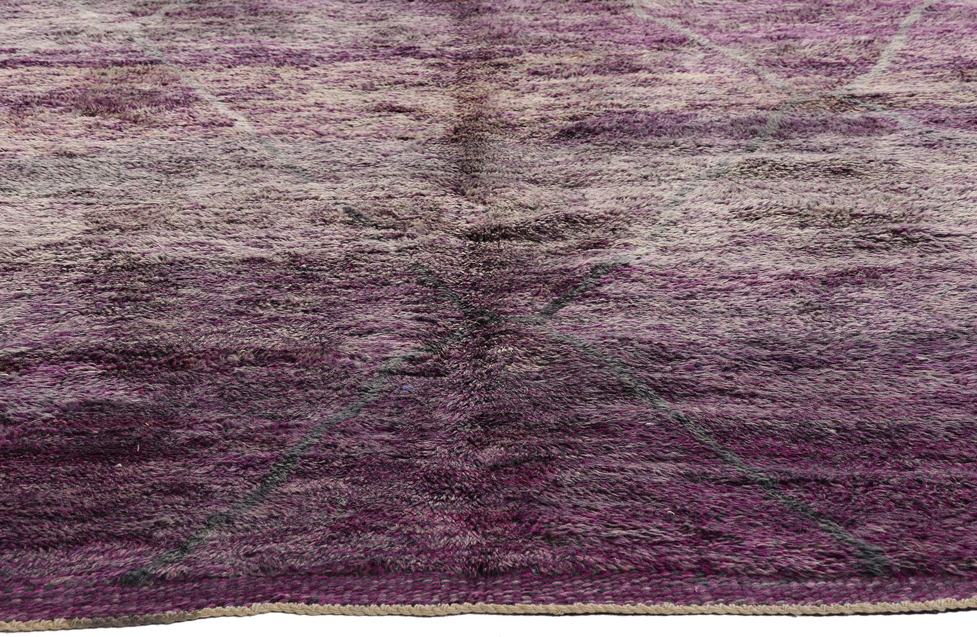 Nuovo Tappeto marocchino berbero Beni Mrirt viola contemporaneo, 10'04 x 13'07 In condizioni Nuovo in vendita a Dallas, TX