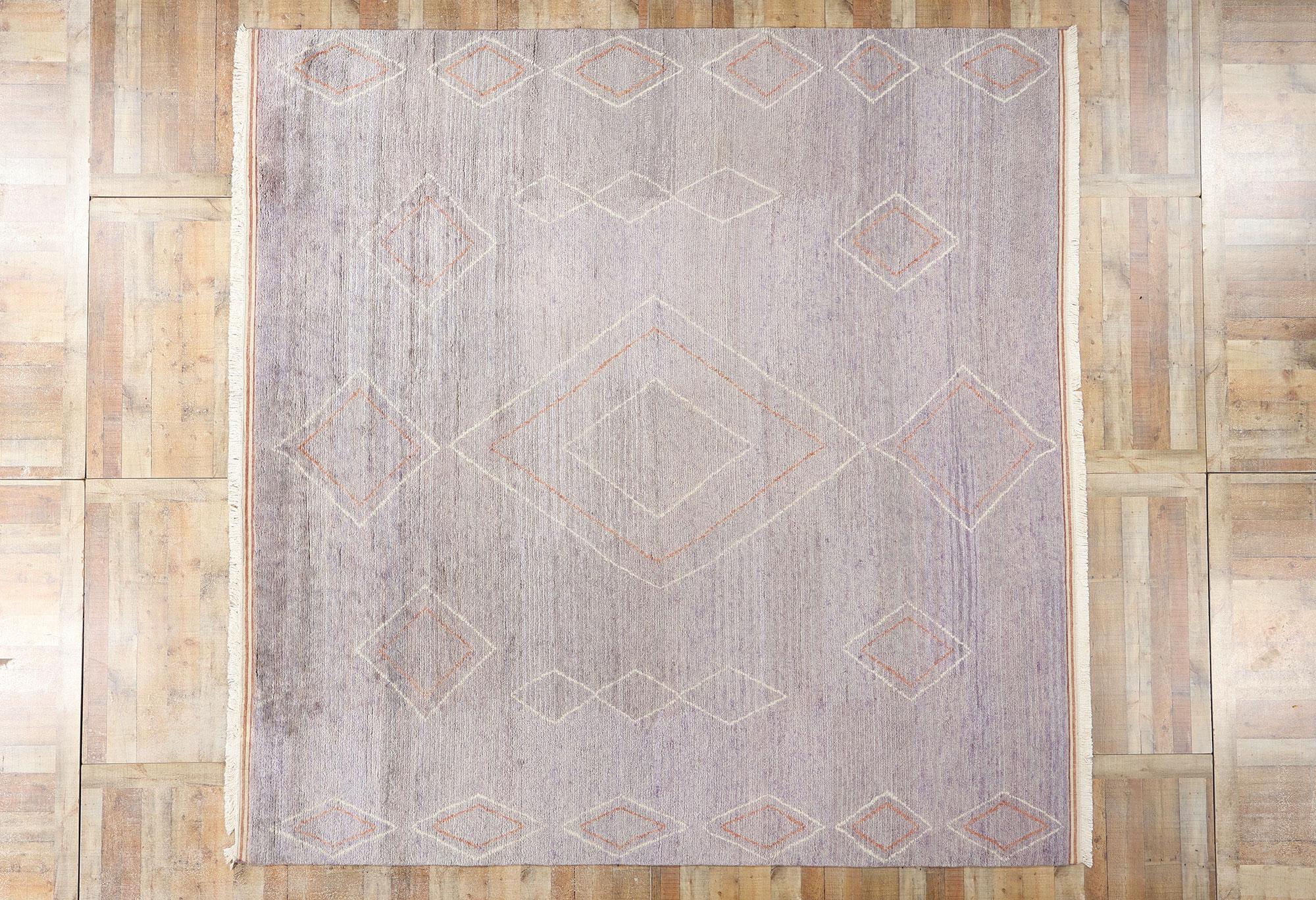 Nuovo tappeto marocchino viola contemporaneo, l'incanto tribale incontra lo stile Boho Chic in vendita 1