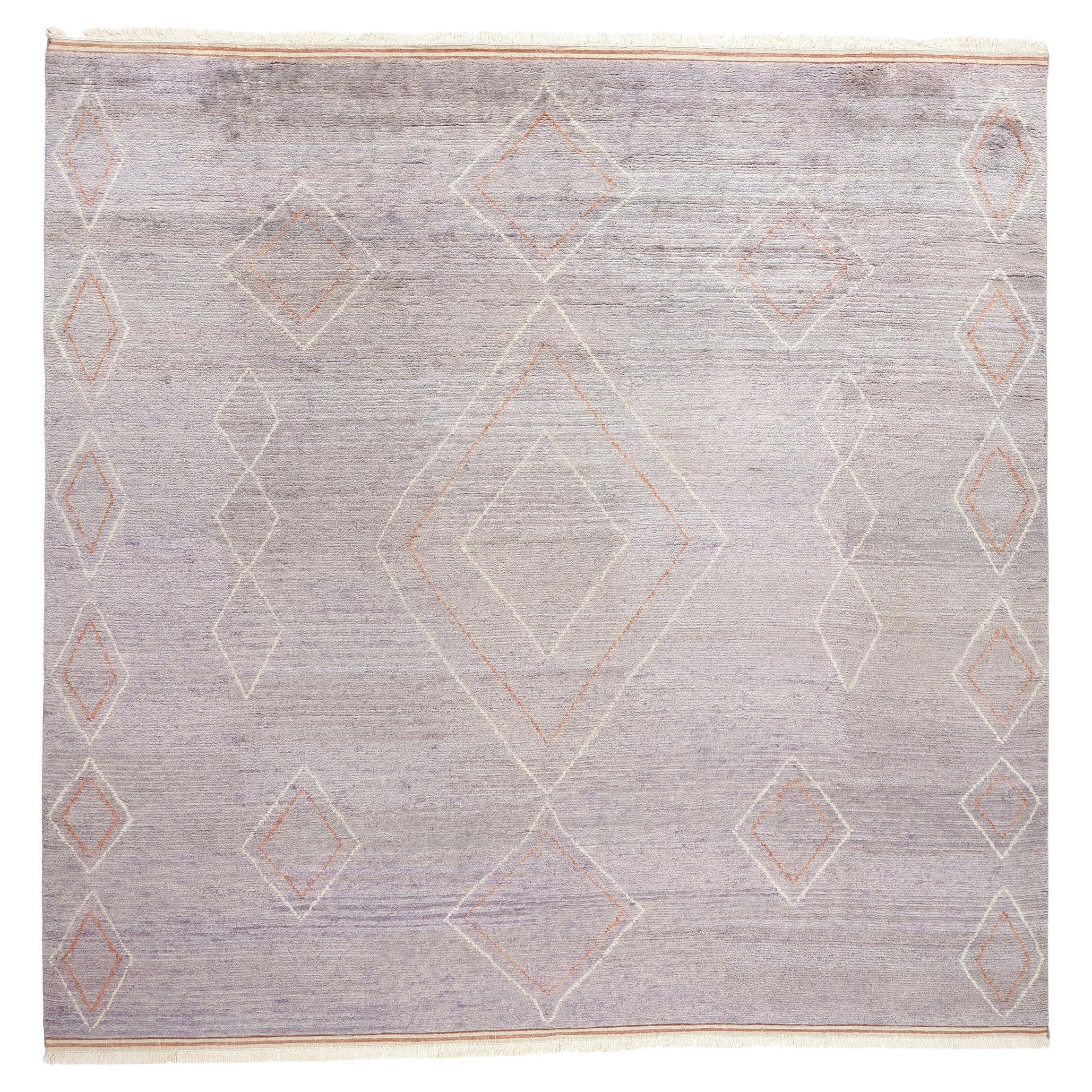 New Contemporary Purple Moroccan Rug, Tribal Enchantment Meets Boho Chic