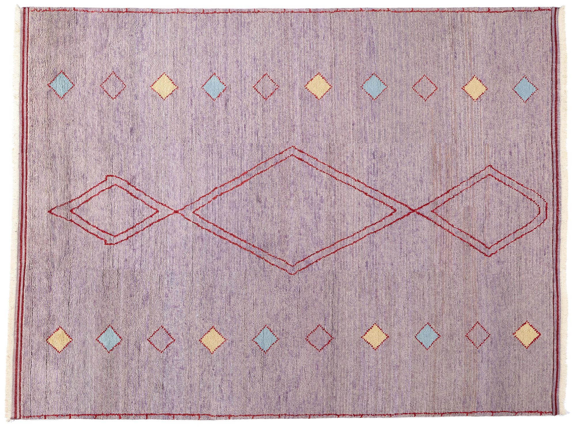 New Contemporary Purple Moroccan Rug, Tribal Enchantment Meets Cozy Boho Chic For Sale 3