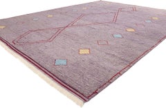 New Contemporary Purple Moroccan Rug, Tribal Enchantment Meets Cozy Boho Chic
