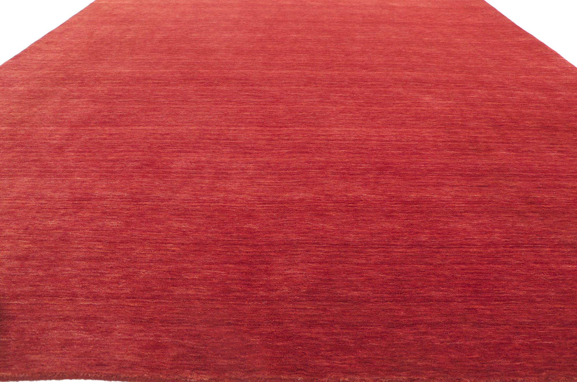 Indian New Contemporary Red Area Rug with Modern Style For Sale