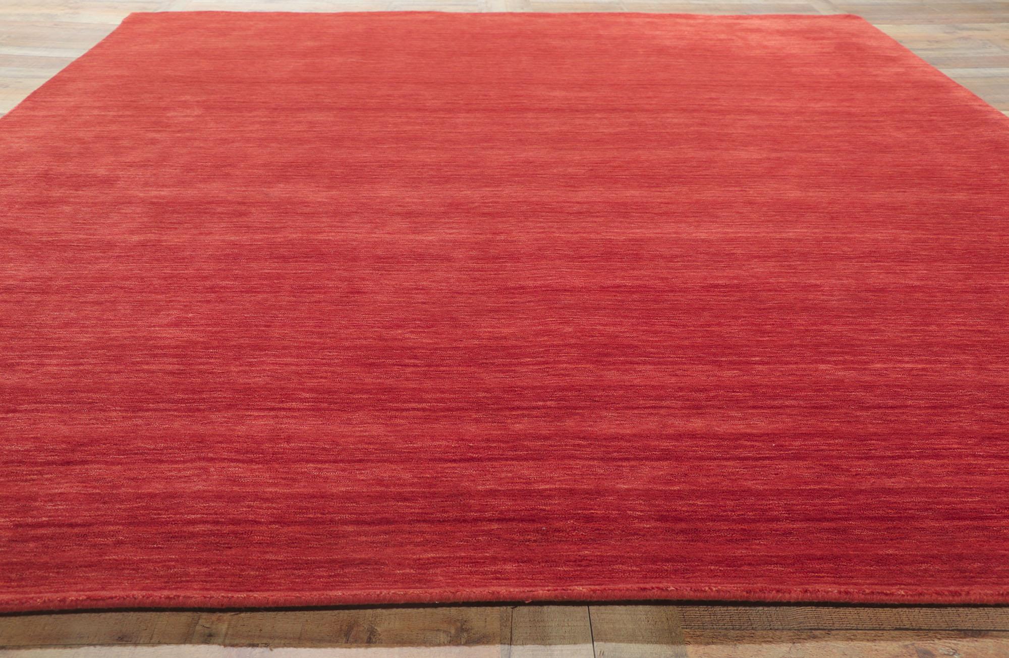 Wool New Contemporary Red Area Rug with Modern Style For Sale