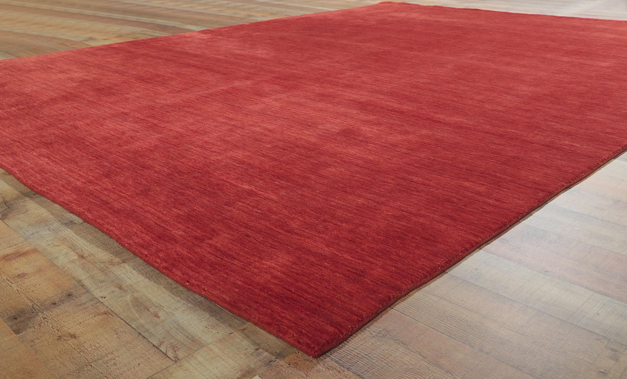 Wool New Contemporary Red Area Rug with Modern Style For Sale