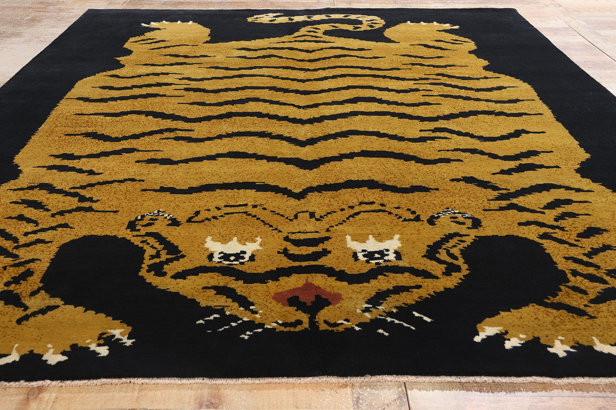 Nuovo tappeto tigrato reale tibetano contemporaneo con stile moderno In condizioni Nuovo in vendita a Dallas, TX