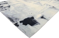 New Monochrome Contemporary Abstract Rug with Modern Expressionist Style