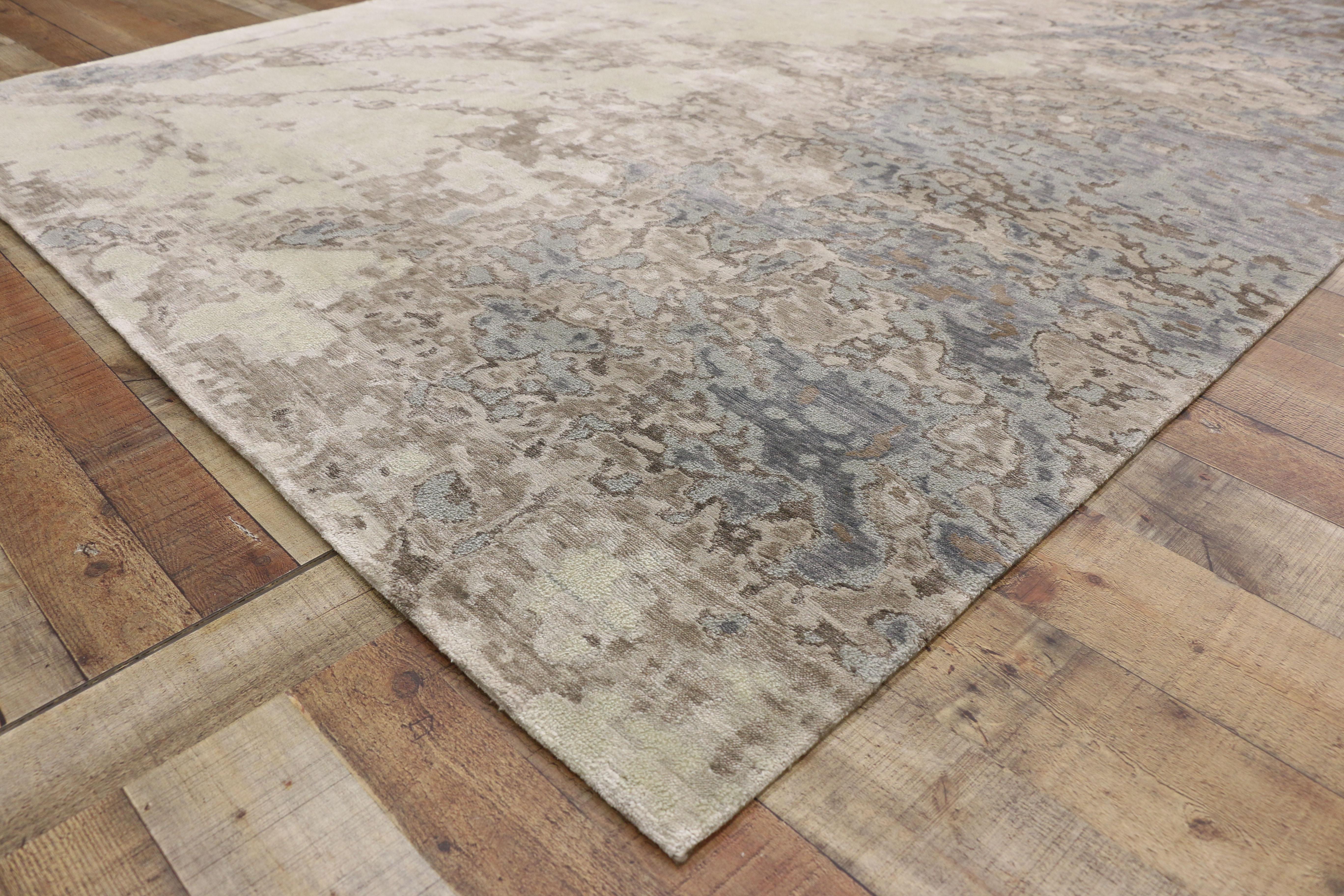 Hand-Knotted New Contemporary Abstract Rug Inspired by Willem de Kooning For Sale