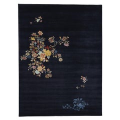 New Contemporary Sapphire Blue Chinese Art Deco Style Rug (tapis chinois contemporain de style art déco)