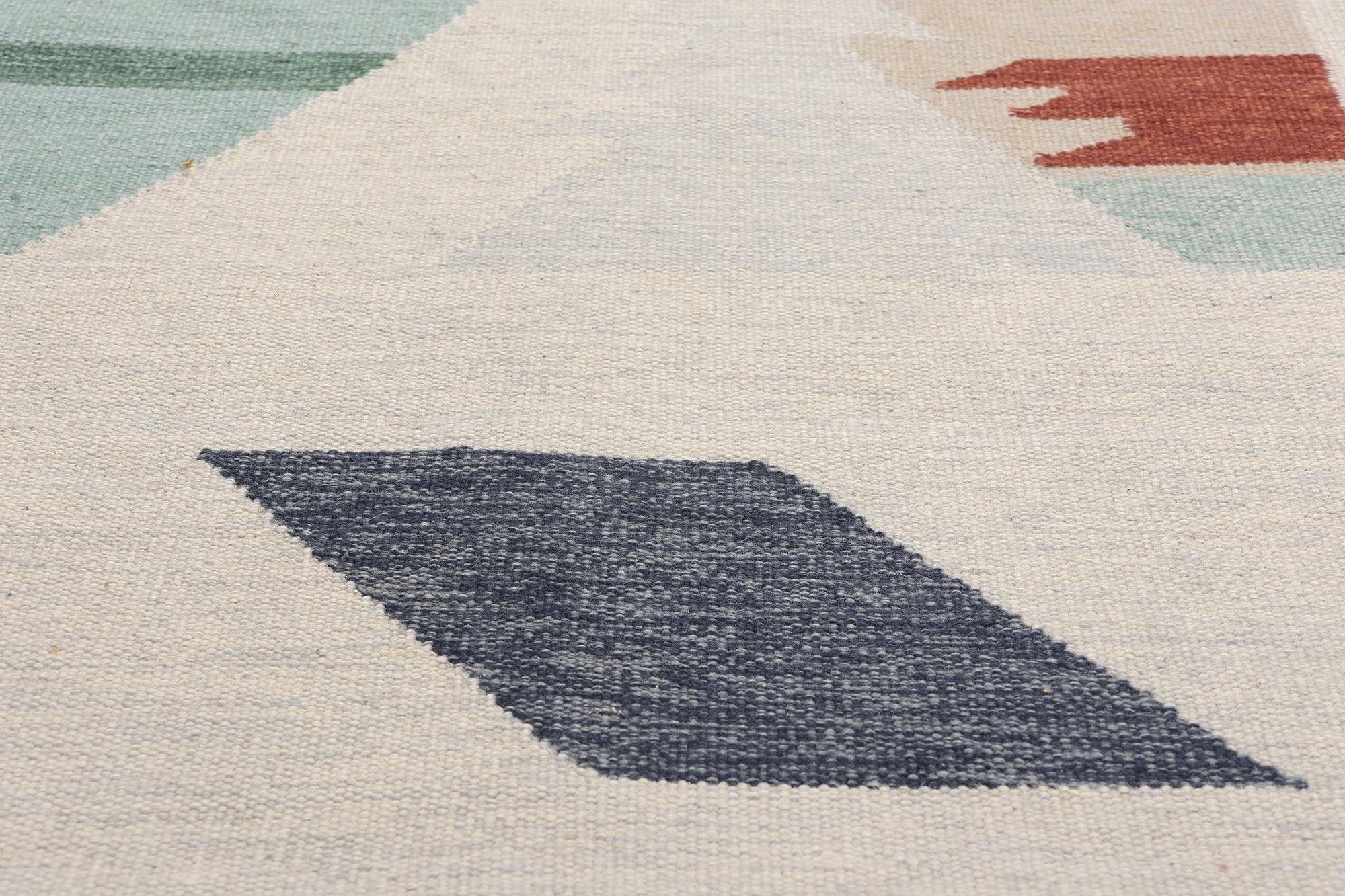 Hand-Woven New Contemporary Scandinavian Swedish Inspired Kilim Rug, 09'00 x 12'00 For Sale