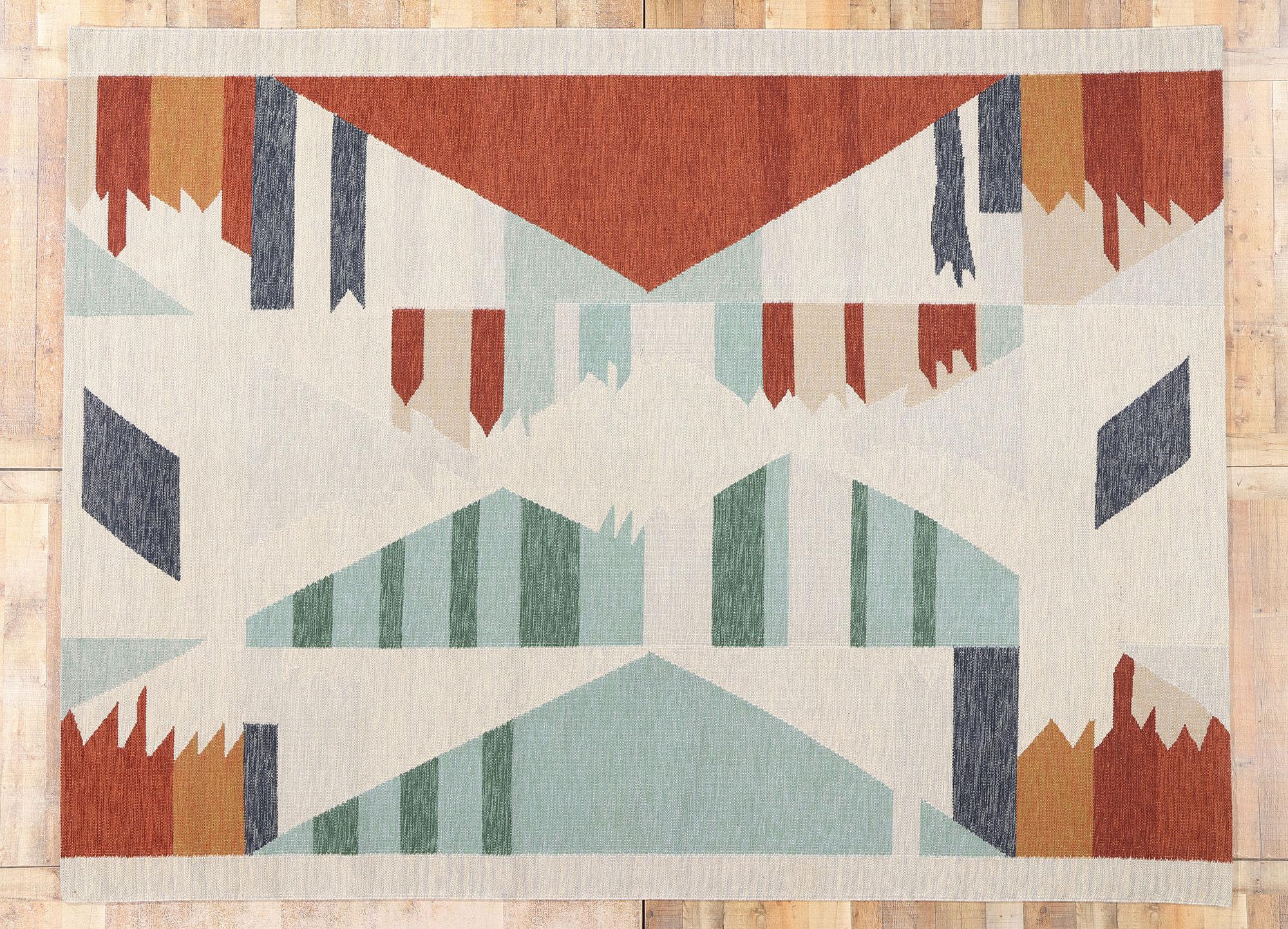 New Contemporary Scandinavian Swedish Inspired Kilim Rug, 09'00 x 12'00 For Sale 2