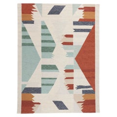 Neue Contemporary skandinavischen schwedischen inspiriert Kilim Teppich, 09'00 x 12'00
