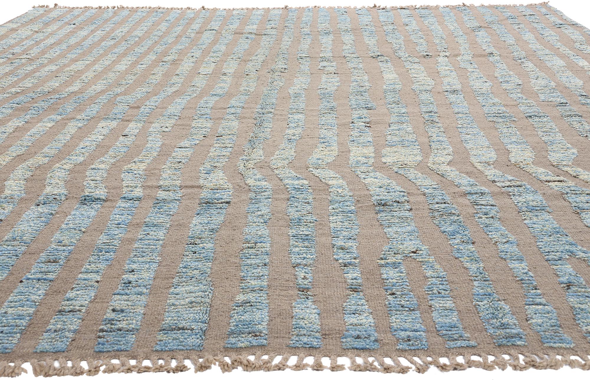 New Contemporary Sculpted Waves Marokkanischer Teppich mit Modernem Stil (Organische Moderne) im Angebot