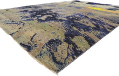 New Contemporary Seascape Pictorial Rug Inspired by Claude Monet