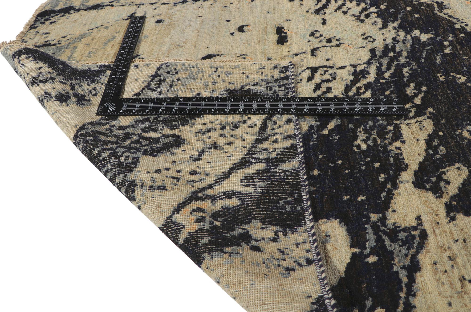 Zeitgenössischer, malerischer Meereslandschafts-Teppich, inspiriert von Claude Monet (Handgeknüpft) im Angebot