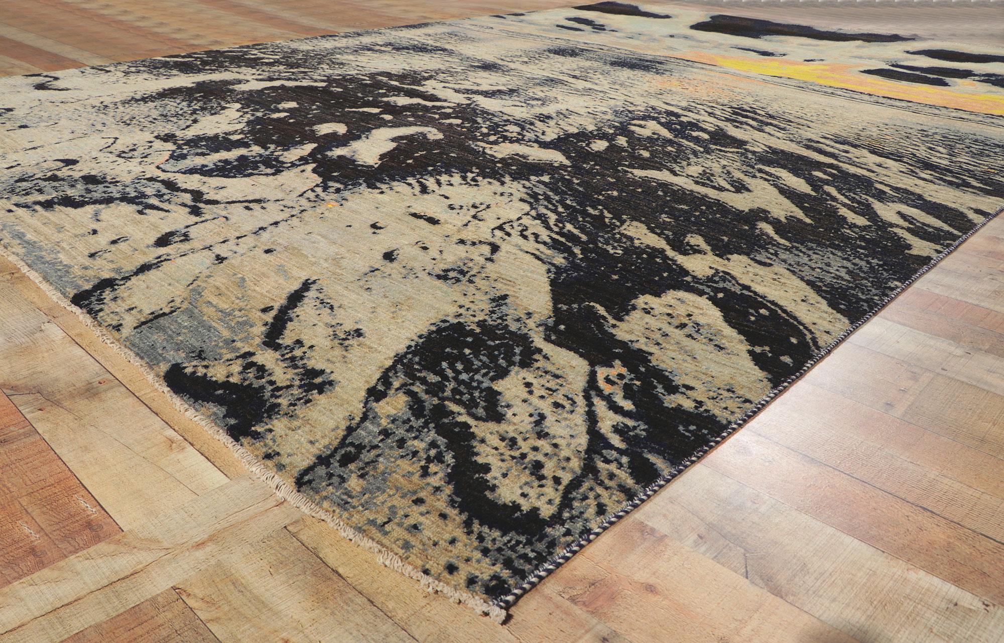 Zeitgenössischer, malerischer Meereslandschafts-Teppich, inspiriert von Claude Monet im Zustand „Neu“ im Angebot in Dallas, TX