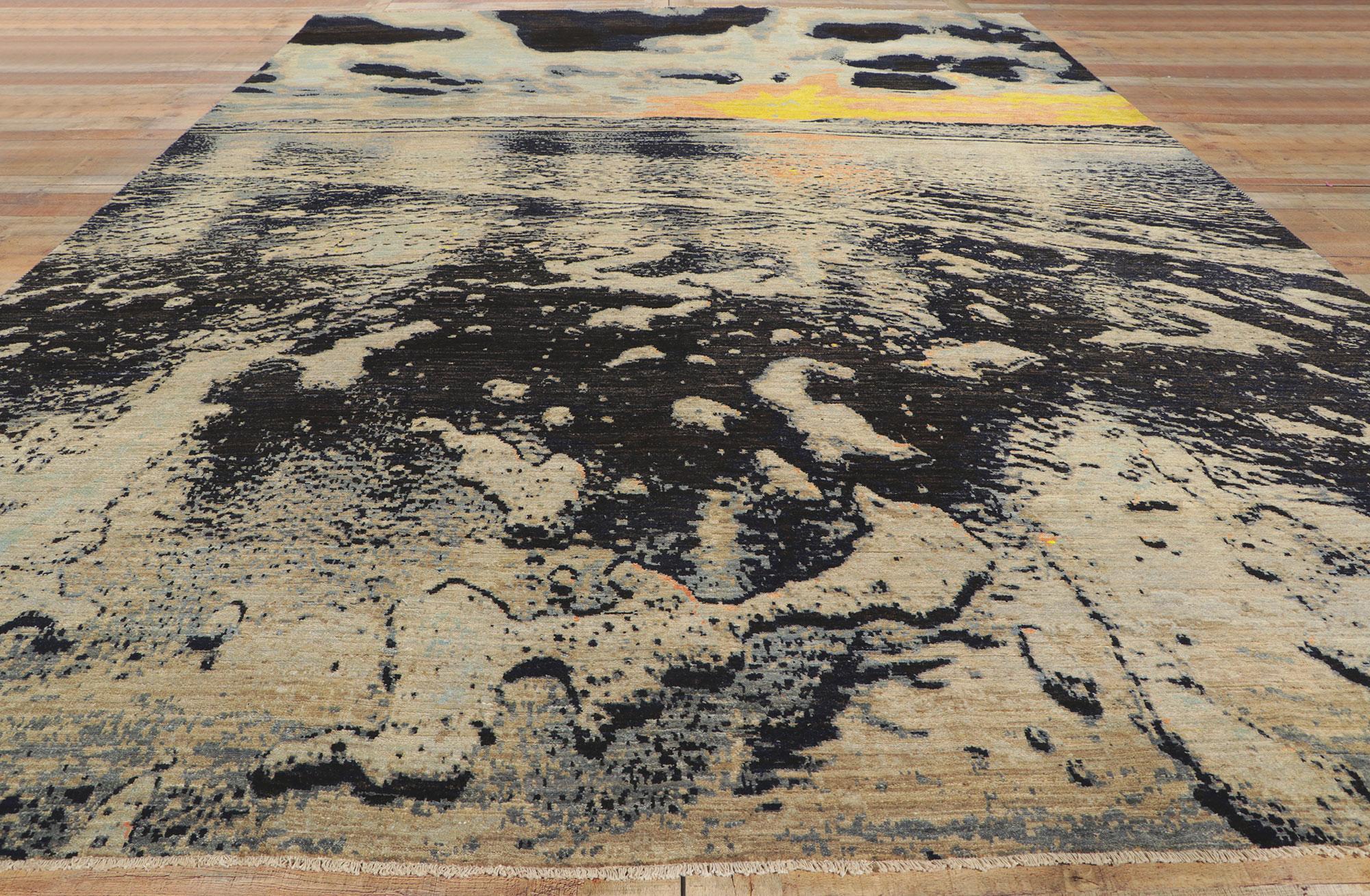 Zeitgenössischer, malerischer Meereslandschafts-Teppich, inspiriert von Claude Monet (21. Jahrhundert und zeitgenössisch) im Angebot