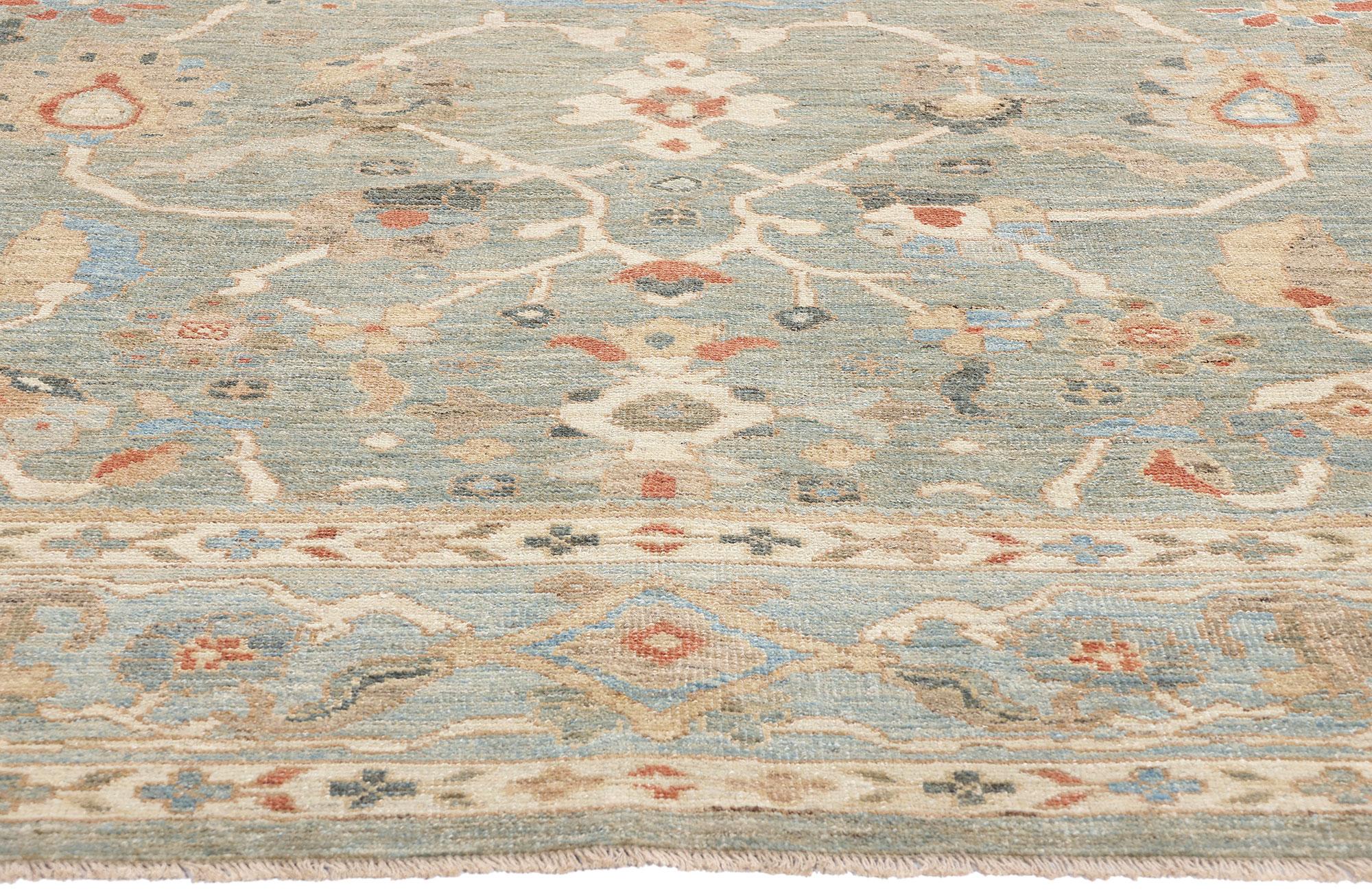 Neuer Contemporary Soft Blue Persian Sultanabad-Teppich (Persisch) im Angebot