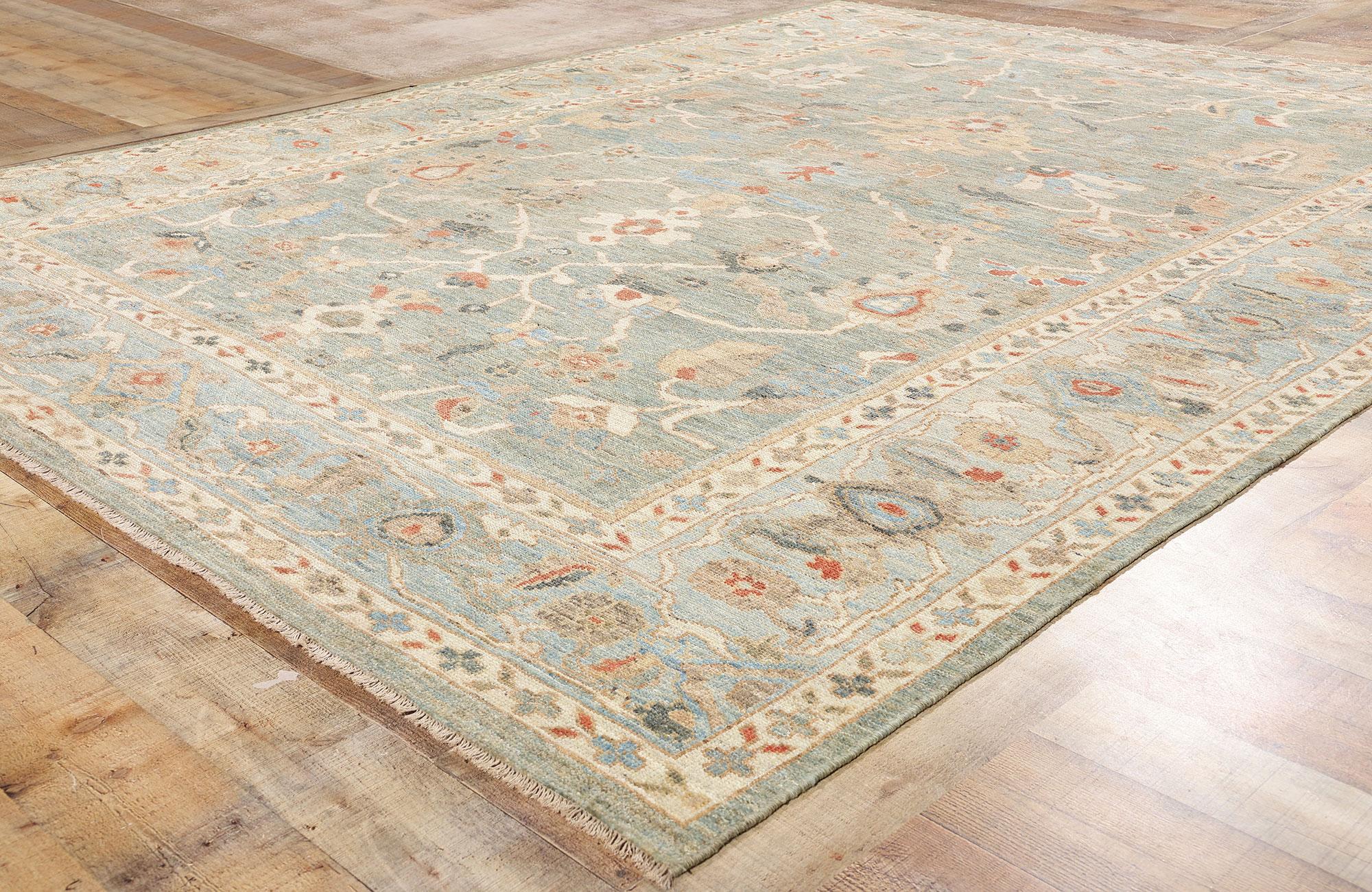 Neuer Contemporary Soft Blue Persian Sultanabad-Teppich (21. Jahrhundert und zeitgenössisch) im Angebot