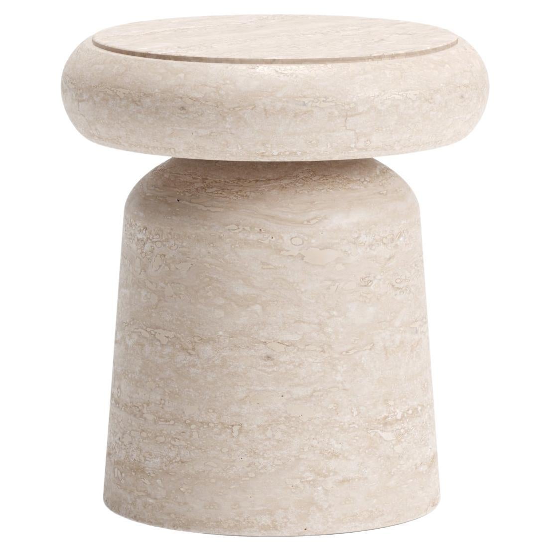 New Modern Stool/Side table in Travertine , Designer Ivan Colominas