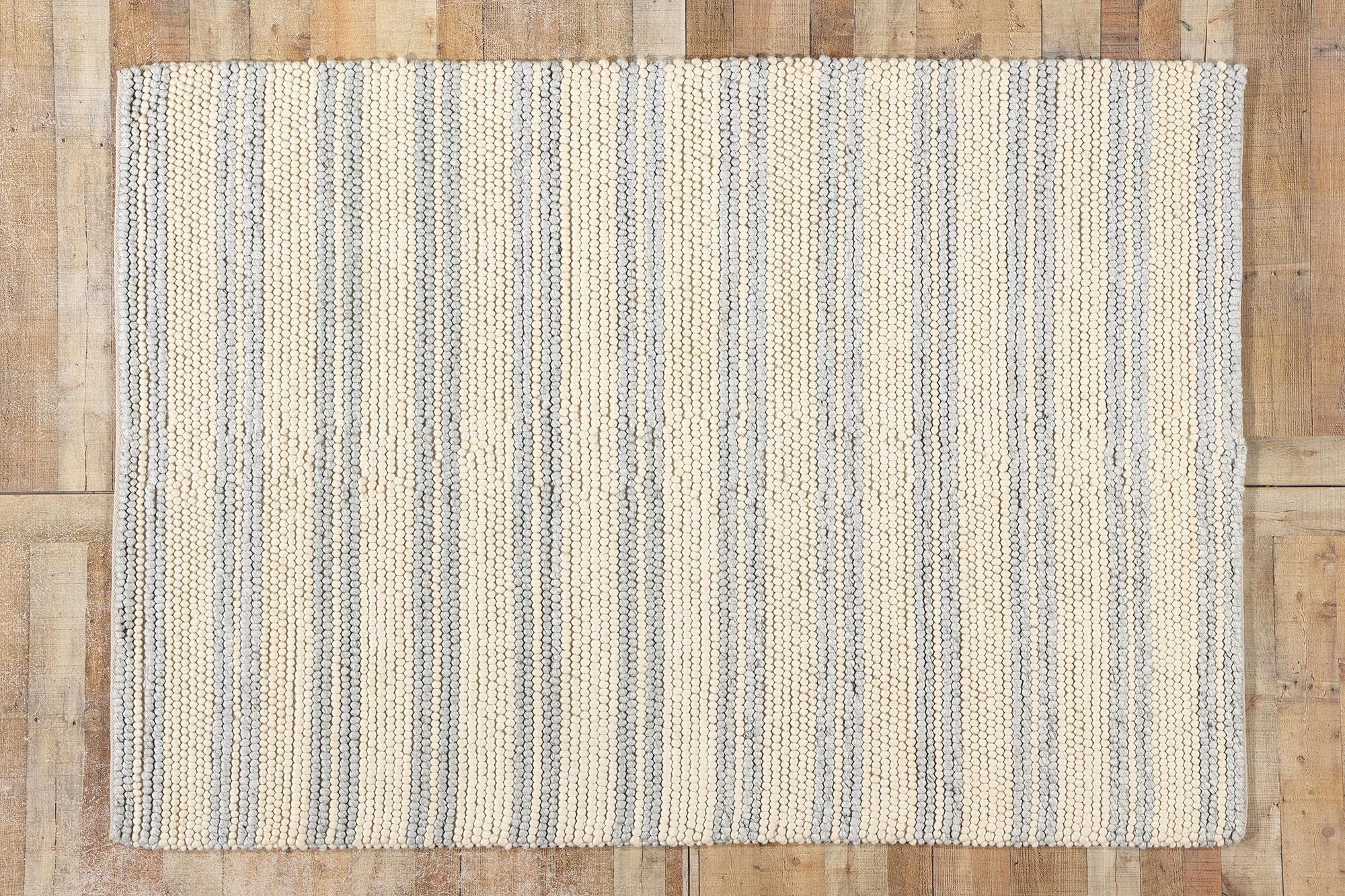 New Contemporary Striped Textured Rug For Sale 2