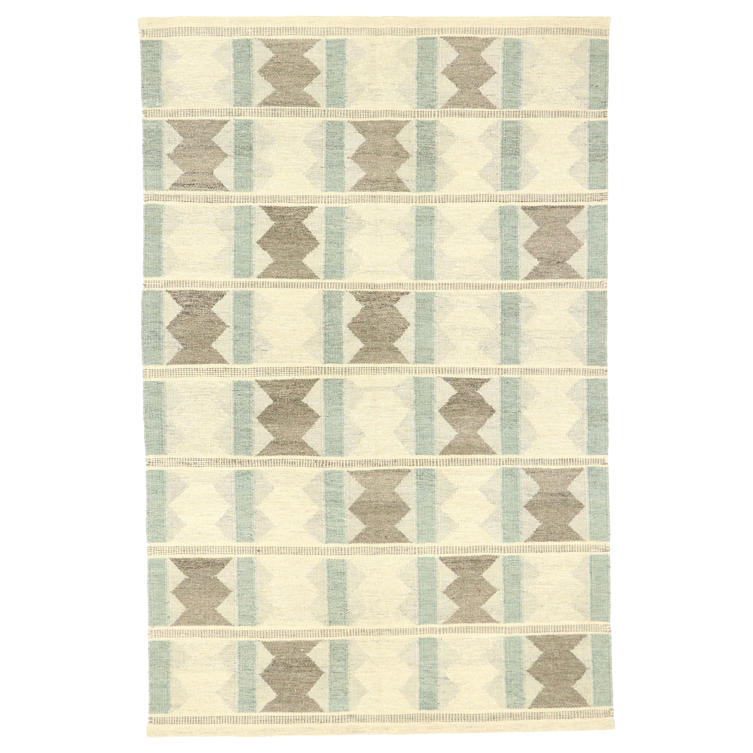 New Contemporary Swedish Indian Kilim Rug with Scandinavian Modern Style 