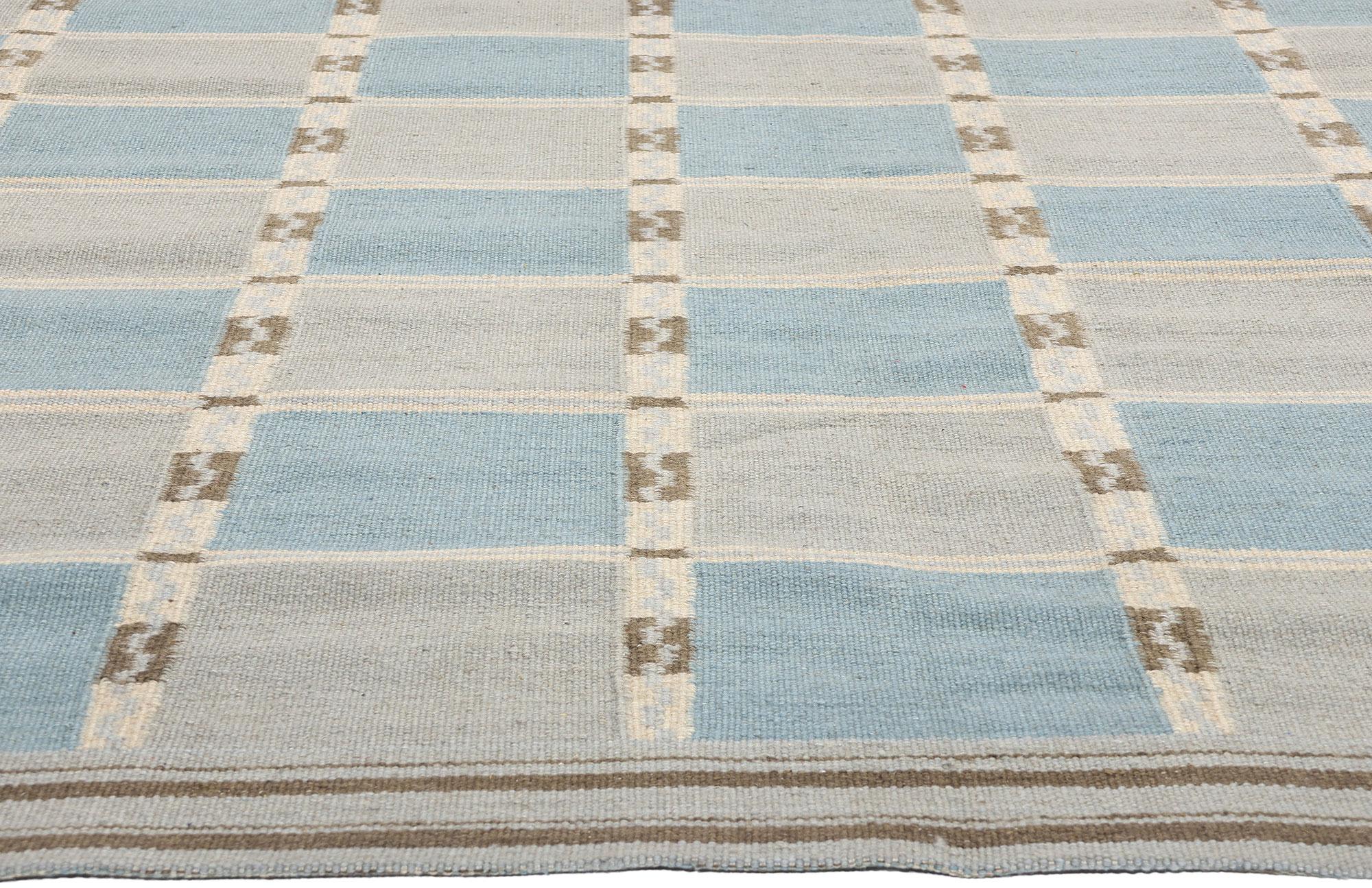 Indian New Contemporary Scandinavian Swedish Röllakan with Checkerboard Grid Design For Sale