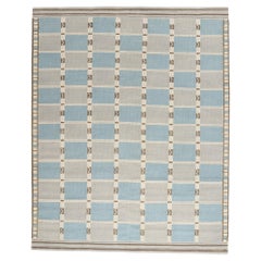 New Contemporary Scandinavian Swedish Röllakan with Checkerboard Grid Design