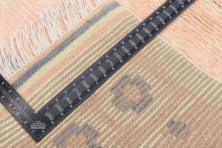 Wool New Contemporary Swedish Rya Indian Rug with Scandinavian Modern Style