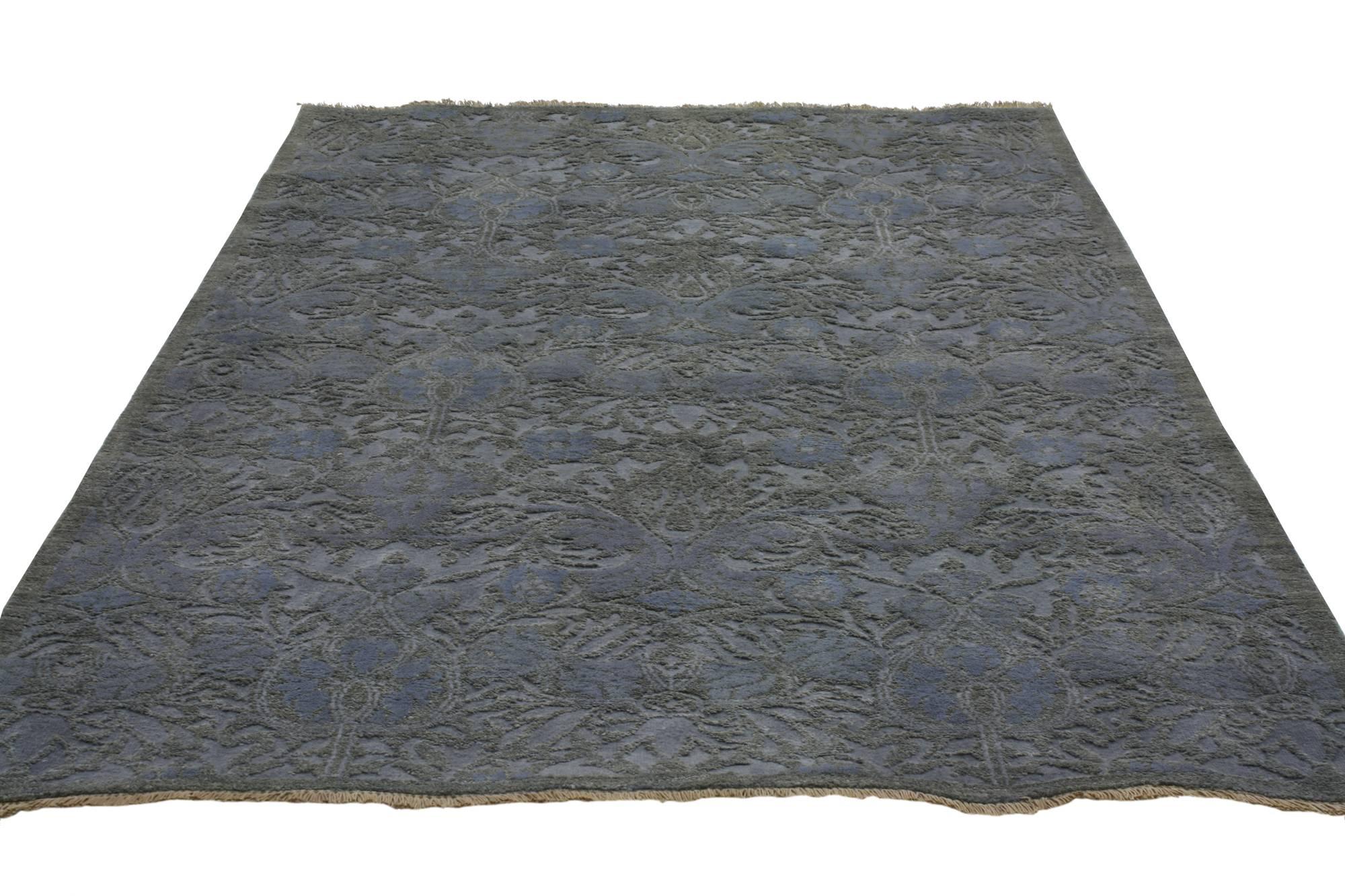 Modern Contemporary Texture Area Rug with Transitional Style with Raised Pattern For Sale