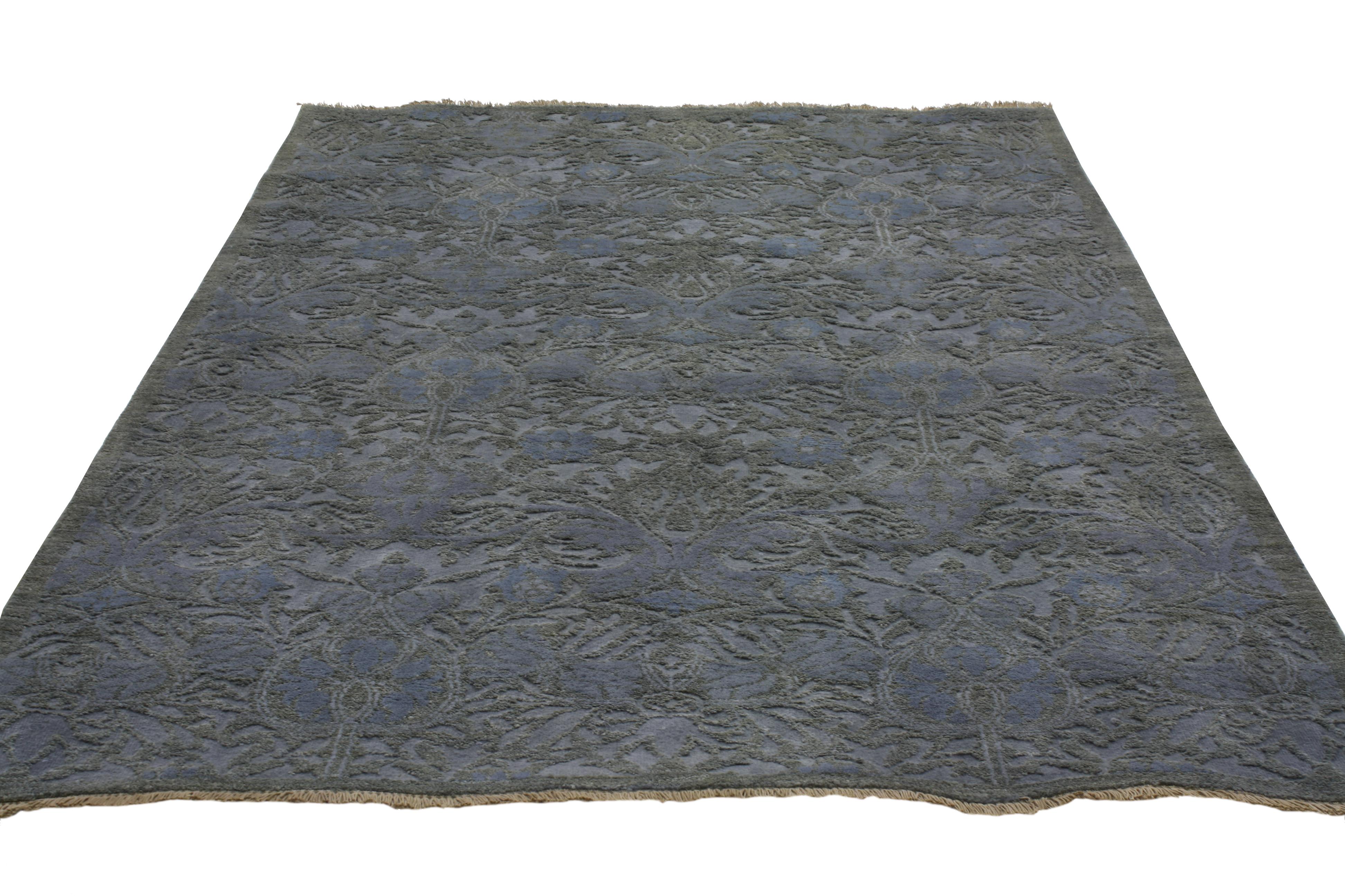 Contemporary Texture Area Rug with Transitional Style with Raised Pattern In New Condition For Sale In Dallas, TX