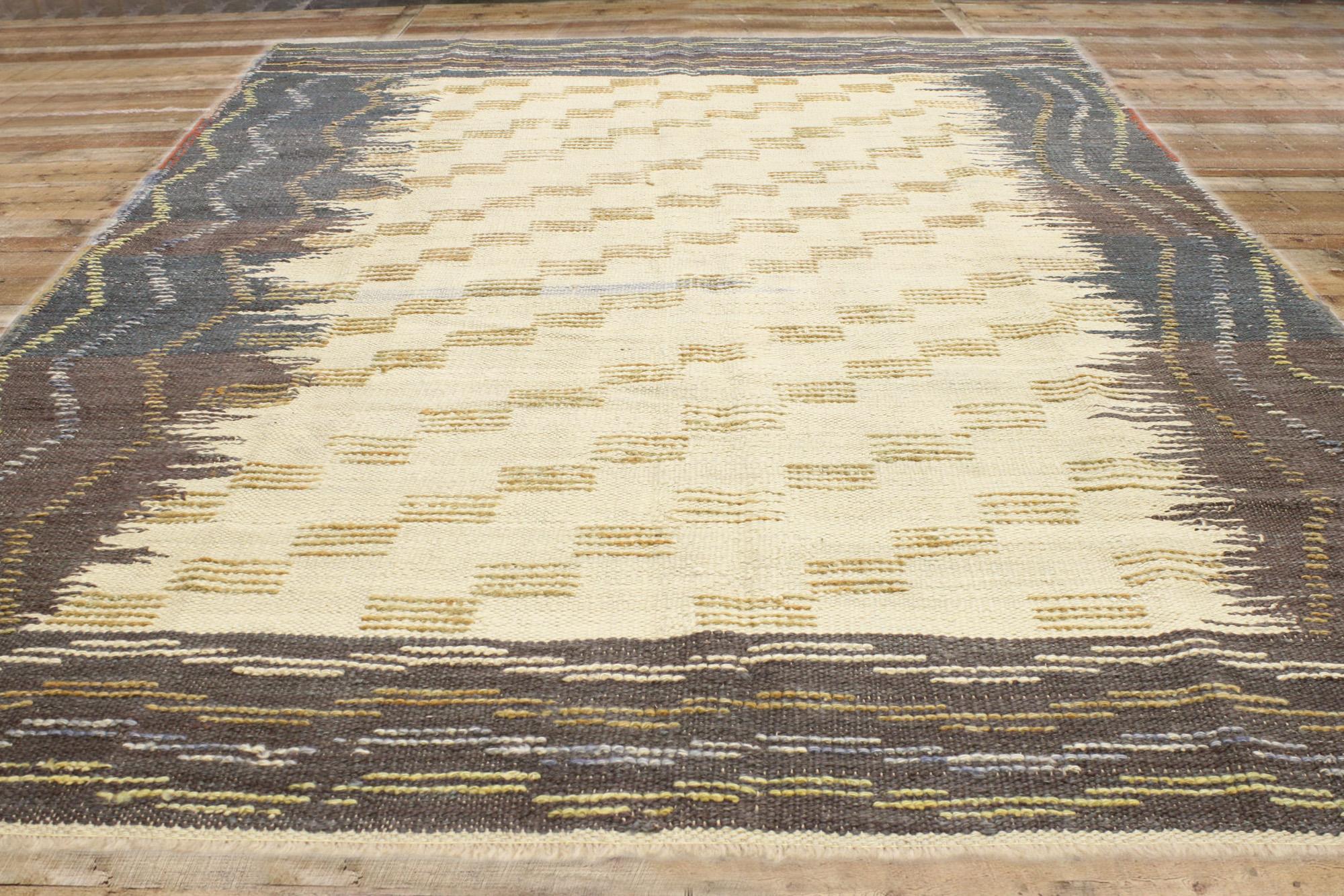 Nueva Alfombra Kilim Turca Moderna Marea del Desierto de Estilo Cubista Lana en venta