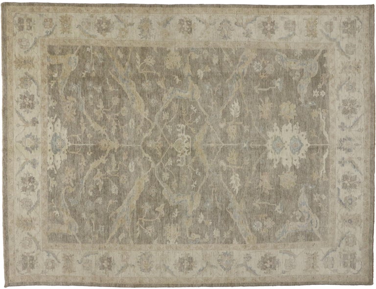 New Contemporary Transitional Area Rug with Oushak Pattern and Modern ...