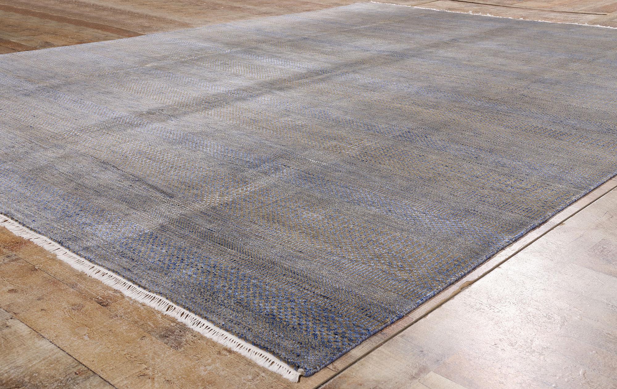 Modern Whispers of Refinement: Transitional Wool & Silk Masterpiece of Subtle Prestige For Sale